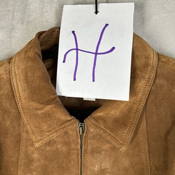 Coldwater Creek Brown Suede Leather Jacket Womens XL Coat Full Zip Western READ - Picture 12 of 12